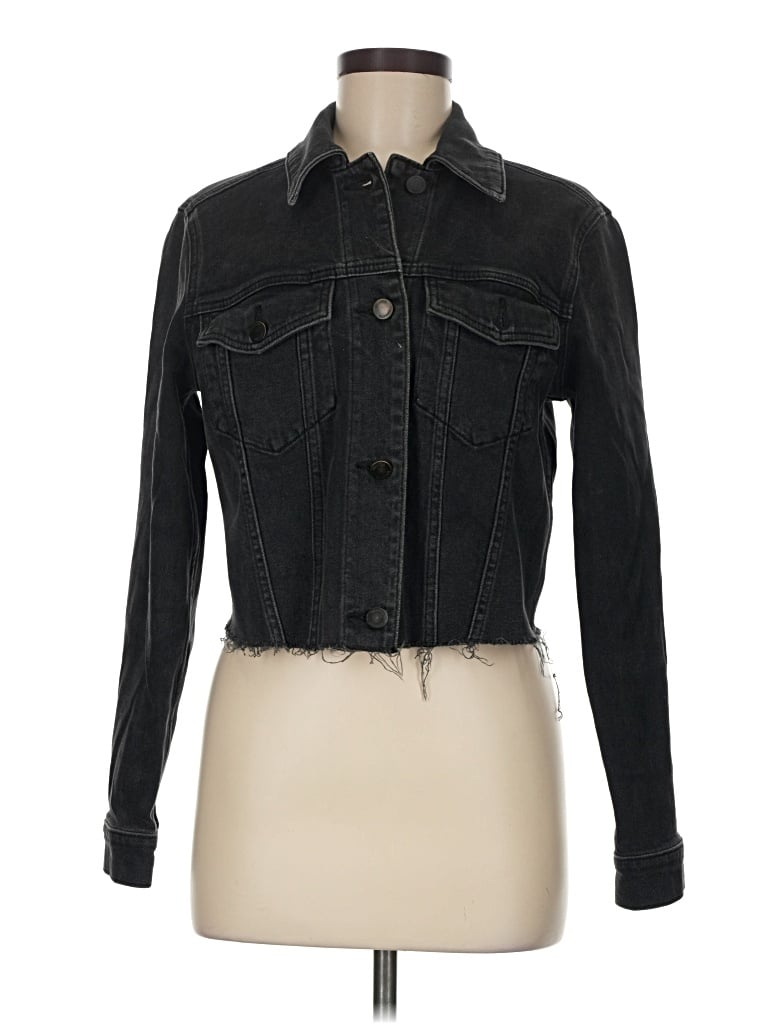 Pre-owned Hollister Denim Jacket In Black