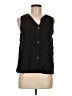 Shein Black Sleeveless Button-Down Shirt Size M - photo 1