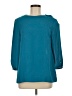 L.K. Bennett 100% Polyester Teal 3/4 Sleeve Blouse Size 8 - photo 1
