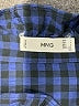 MNG Checkered-gingham Blue Long Sleeve Blouse Size 8 - photo 7