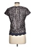 C. Luce 100% Polyester Metallic Silver Short Sleeve Top Size L - photo 2