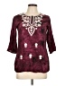 Unbranded Burgundy 3/4 Sleeve Blouse Size L - photo 1