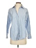 Zara Stripes Blue Long Sleeve Button-Down Shirt Size XS - photo 1