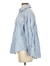 Zara Stripes Blue Long Sleeve Button-Down Shirt Size XS - photo 5