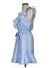 Shein 100% Polyester Checkered-gingham Blue Casual Dress Size 4 - photo 5