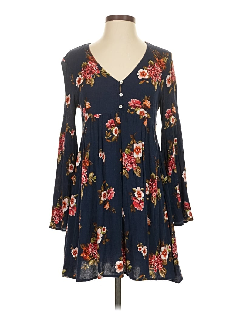 Altar'd State Casual Dress: Blue Floral Pattern Dresses - Used - Size Small
