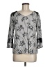 Fig and Flower 100% Rayon Silver 3/4 Sleeve Blouse Size M - photo 1