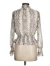 Japna 100% Polyester Silver Long Sleeve Blouse Size M - photo 2