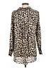 Pleione 100% Polyester Animal Print Ivory Long Sleeve Blouse Size M - photo 2