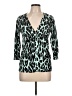 AB Studio 100% Cotton Animal Print Teal Cardigan Size L - photo 1