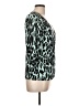 AB Studio 100% Cotton Animal Print Teal Cardigan Size L - photo 4