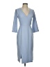 L.K. Bennett Solid Blue Casual Dress Size 2 - photo 1