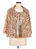 Chico's 100% Acrylic Animal Print Orange Brown Jacket Size Lg (2) - photo 1