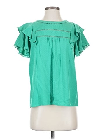 Skies Are Blue Short Sleeve Blouse (view 1)