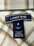 Lands' End 100% Cotton Plaid Ivory Long Sleeve Button-Down Shirt Size 8 - photo 7