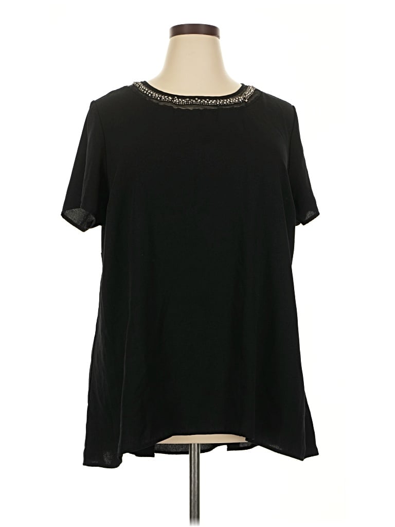 Pre-owned Apt. 9 Short Sleeve Top Black Crew Neck Tops