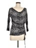 MICHAEL Michael Kors Gray Silver 3/4 Sleeve Top Size M - photo 1