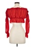 Boohoo 100% Polyester Red Long Sleeve Blouse Size 6 - photo 2