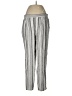 Garnet Hill Stripes Silver Casual Pants Size 8 - photo 1
