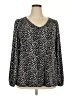 Torrid Animal Print Black Long Sleeve Blouse Size 2X Plus (2) - photo 1