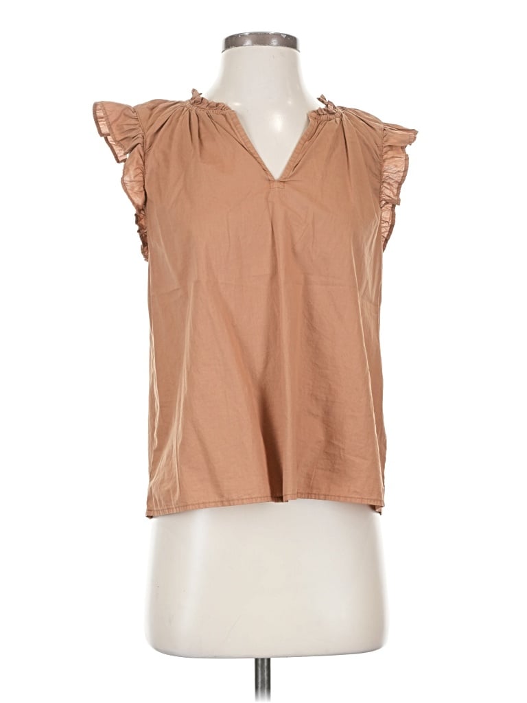 Pre-owned Dear John Sleeveless Blouse In Brown