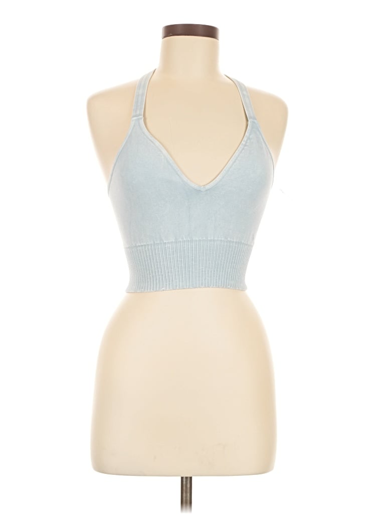 Pre-owned Fp Movement Tank Top Blue Halter Neckline Tops