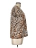 Goddess 100% Polyester Animal Print Brown Short Sleeve Blouse Size L - photo 4