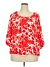 Kenar 100% Rayon Red 3/4 Sleeve Blouse Size 2X - photo 1