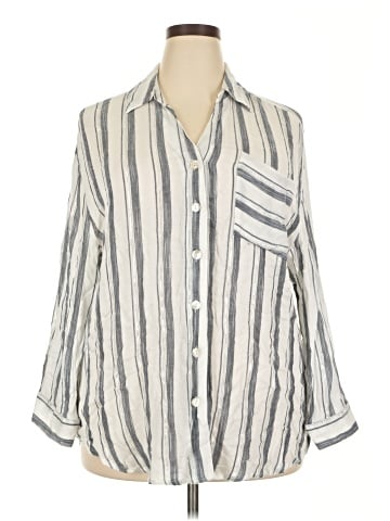 Club Z Collection 3/4 Sleeve Button-Down Shirt (view 1)