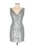 Allure Bridals 100% Polyester Metallic Silver Cocktail Dress Size 8 - photo 1