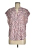Veronica M. Paisley Pink Short Sleeve Blouse Size M - photo 1