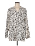 Timeson 100% Polyester Print Ivory Long Sleeve Blouse Size L (estimated) - photo 1
