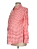Gap - Maternity 100% Cotton Checkered-gingham Pink Long Sleeve Button-Down Shirt Size S - photo 1