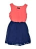 Amy's Closet 100% Polyester Color Block Blue Dress Size 7 - photo 1