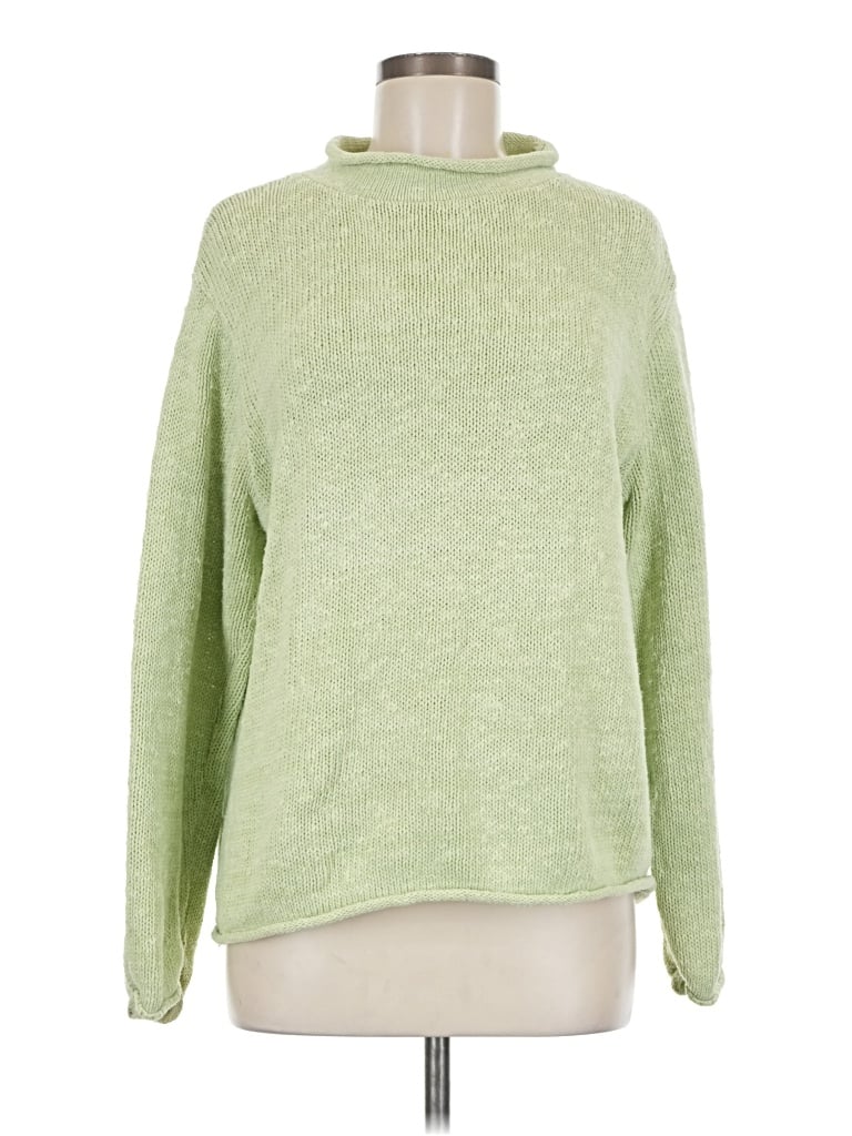 Pre-owned Coldwater Creek Turtleneck Sweater In Green