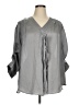 CALVIN KLEIN JEANS 100% Polyester Gray 3/4 Sleeve Blouse Size 1X - photo 1