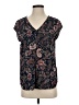 DR2 100% Polyester Paisley Black Short Sleeve Blouse Size S - photo 1