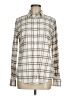 Lands' End 100% Cotton Plaid Ivory Long Sleeve Button-Down Shirt Size 8 - photo 1
