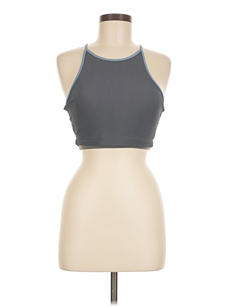 Pre-owned Beach Riot Sleeveless Top Gray Halter Neckline Tops