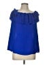 Cover Stitched 100% Polyester Blue Sleeveless Blouse Size L - photo 1