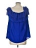 Cover Stitched 100% Polyester Blue Sleeveless Blouse Size L - photo 2
