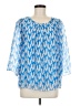 2B Print Blue 3/4 Sleeve Blouse Size M - photo 1