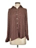 Max Studio 100% Polyester Polka Dots Brown Red Long Sleeve Blouse Size S (estimated) - photo 1