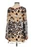 Matthew Williamson for Impulse 100% Polyester Animal Print Brown Long Sleeve Blouse Size S - photo 2
