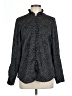 Express 100% Polyester Polka Dots Black button down Size L - photo 1