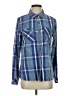 Billy T 100% Lyocell Plaid Blue Long Sleeve Button-Down Shirt Size S - photo 1
