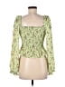 WAYF 100% Polyester Green Long Sleeve Blouse Size M - photo 2