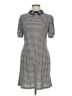 Misia Houndstooth Gray Casual Dress Size L (petite) - photo 1