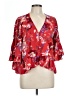 Jaase 100% Rayon Red 3/4 Sleeve Blouse Size L - photo 1