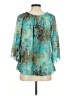 Jaipur 100% Polyester Teal 3/4 Sleeve Blouse Size M - photo 2